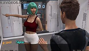 stranded in space, checking hot doctor's big tits