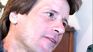 Ass to mouth scene with pornstars in threesome.