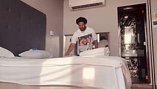 in a luxury hotel, twink gets fucked by big black cock