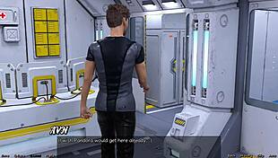 stranded in space, checking hot doctor's big tits