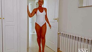 Your hot milf neighbor seduces your hard cock while giving a blowjob and riding you in different positions