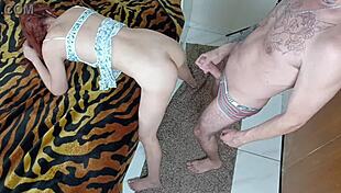 He watched his wife take it deep in her big ass. It wasn't planned.