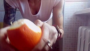 Lovenia, why play with hot pee on that juicy orange?