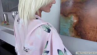 the hot stepmom knelt and sucked eagerly on her knees