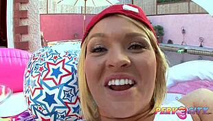 Watch This Blonde Bombshell Give A Juicy Blowjob And Get Her Ass Gaping With Toys!