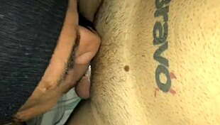 In a hotel room, a black guy with a 22cm cock gives a passionate blowjob