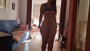 This blonde latina teen is making a personalized video showcasing her big ass