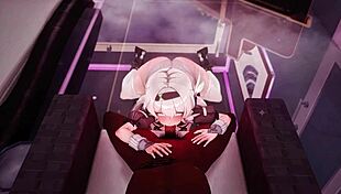 Hotaru performs intense cowgirl riding and masturbation in hentai.