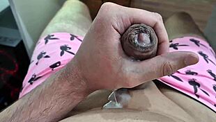 Watch this cute twink's big dick cumming all over? Homemade bisexual fun with neighbors!