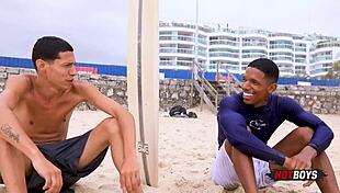 Fucking the naughty surfer's ass in POV style 😈