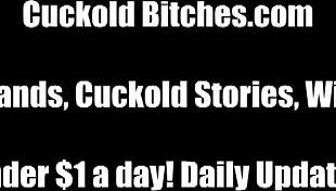 Dominant mistress instructs old cuckold slave he will never fuck her, only watch cum.