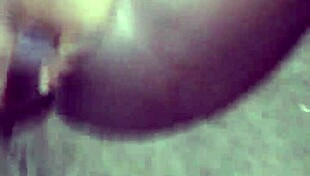 Fingering wet pussy of young black teen slut