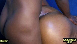 ebony milf takes hardcore doggystyle pounding with cum inside hot pussy.