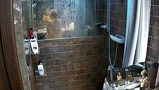 hidden cam catches two girlfriends naked in bathroom shower