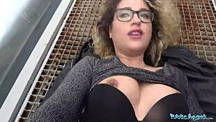 Public agent spanish shaven pussy fucked outdoors in public