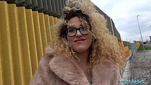 Public agent spanish shaven pussy fucked outdoors in public