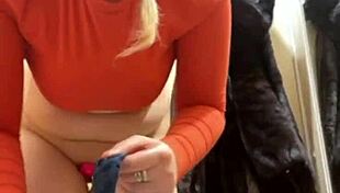 Amateur fingers pussy with vibrator outdoors