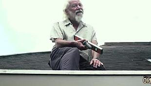 sexy grandpa fucks young girl who moans and swallows with pleasure