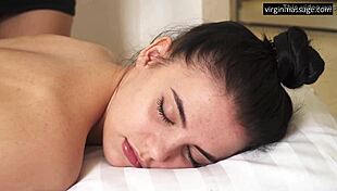 Round ass Megan Winslet gets rubbed in first time massage.