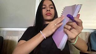 Check out this sexy Latina squirting while getting licked