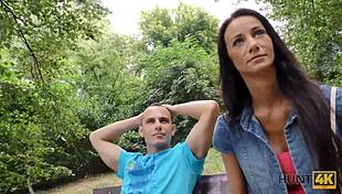 Hunt4k angry stud lets hunter bang his slim girlfriend for cash!