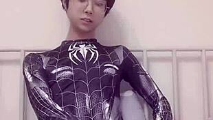 Sexy Gay Teen Masturbates Like Spider-Man