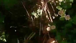 Chinese Queen Mina Seduces Man for Outdoor Park Bench Action