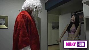 perverted santa sneaks into a naughty latina's house.