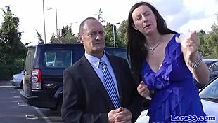 classy british milf in stockings gets her sweet spot fingered by eager hands