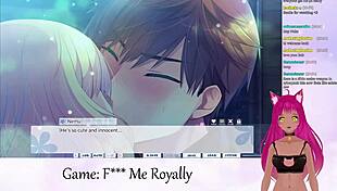 Vtuber Lewdneko plays F Me Royally part 1 with kissing.