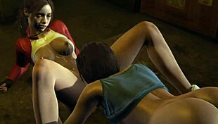 Claire Redfield feels intense pleasure as Jill Valentine creampies her in this futa Resident Evil scene.