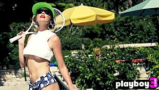 why is that big boobs blonde milf lindsey gayle evans taking off her lingerie and exposing her amazing naked body?