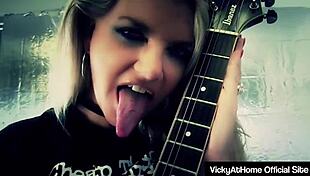 hot blonde vicky vette rubbing pussy and titjob