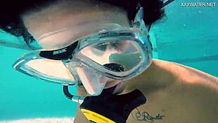 Brita Piskova Masturbates Sensually Underwater in Tight Swimming Pool