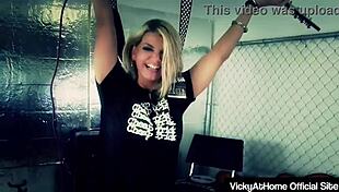 hot blonde vicky vette rubbing pussy and titjob