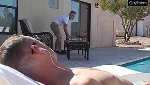 Trent Intensely Rails Poolboy's Asshole With Monster Cock