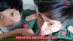 Police and Soldier Tricked into Gay Sex During Intense Casting Session