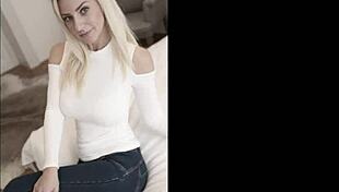 Horny big tits blonde slut gets fucked doggystyle and creampied 😈