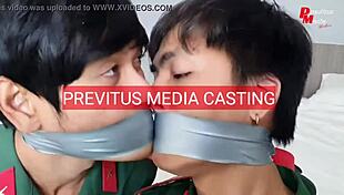 Police and Soldier Tricked into Gay Sex During Intense Casting Session