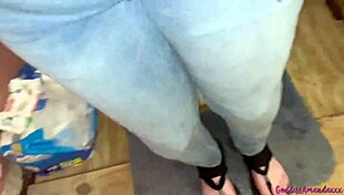 Fat Brunette Pisses in Toilet for Dirty Homemade Solo