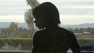 ana foxxx, this tall ebony babe, strips out of her lingerie and takes a hot bath