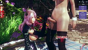 Asian girl plays in the rain with friends.