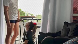 skinny pornstar sucks and fucks church friend in bdsm slave play