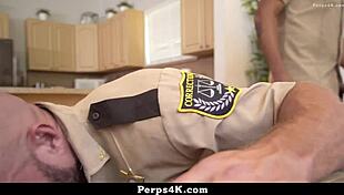 Perverted Gay Officer Blackmails Twink for Silence in Shop Encounter - Perps4K