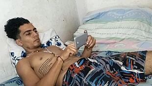 seduce stepbrother and touch his hard cock at home