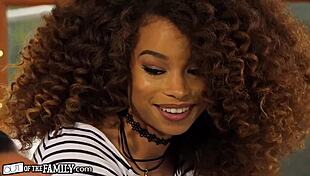 Ebony Step-Daughter Blows Step-Dilf