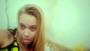 Blonde Latina Shows Ass and Pussy to German Tattooer During Session