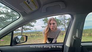 Young hitchhiker pays fare with tight anal hole in wild ride