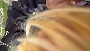 Amateur Latina couple enjoys outdoor blowjob with cum in mouth on mountain trail