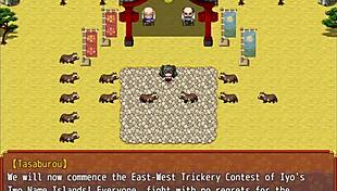 battle shrine maiden honoka masturbates and fingers in hentai game